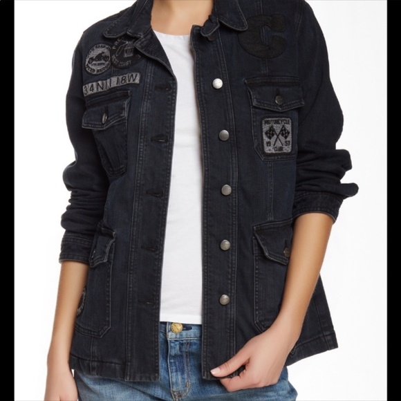 EUC Current Elliot The Commander Jacket, Black Denim, Size 1 S/M - Picture 13 of 13